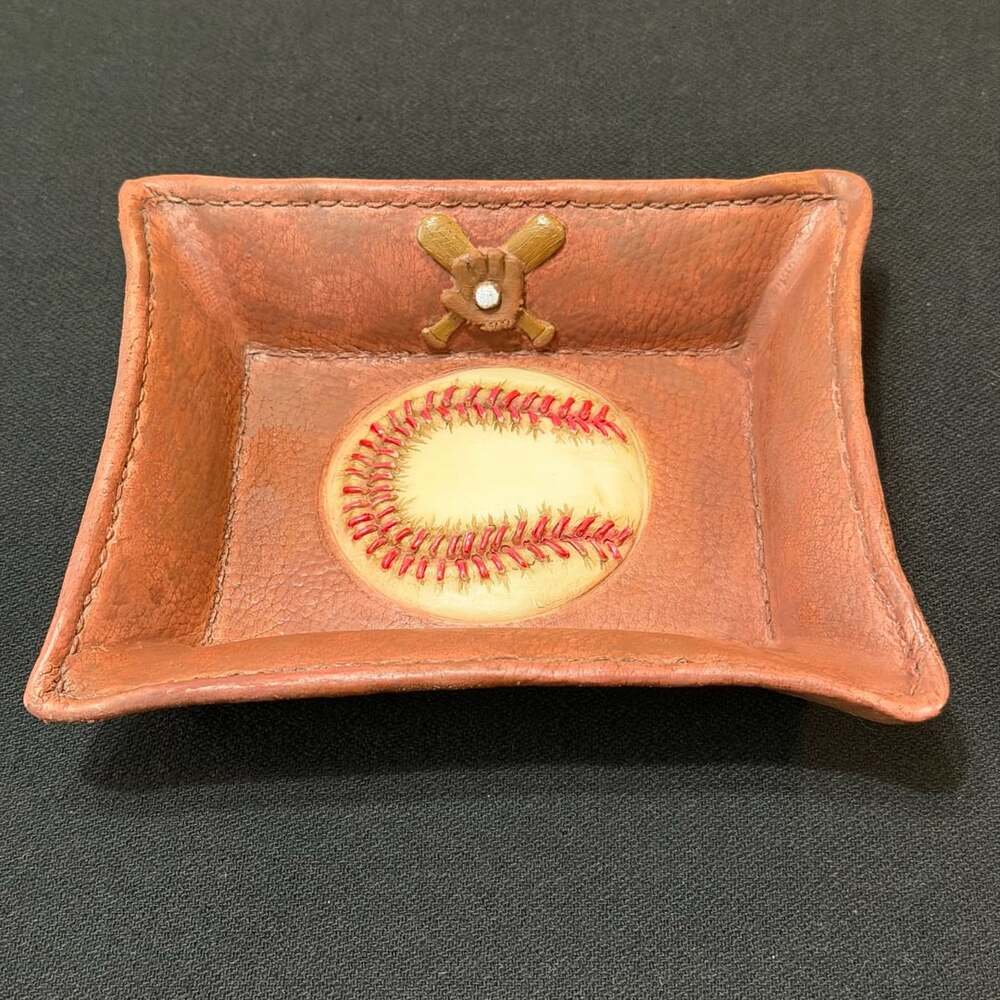 Baseball Trinket Dish Valet Tray Glove Bat Catchall Tray 6.5” x 5”